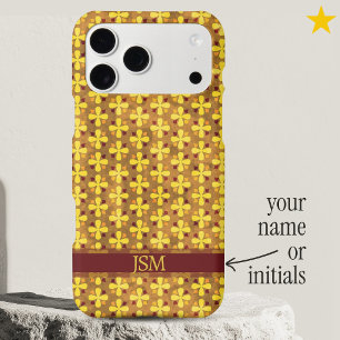 Dainty Yellow Red Flowers Dots Pattern Custom Name iPhone 17 Pro Max Case