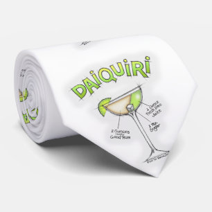 DAIQUIRI RECIPE COCKTAIL ART NECK TIE