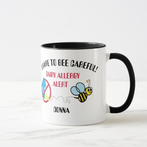 Dairy Allergy Alert Bumble Bee Mug