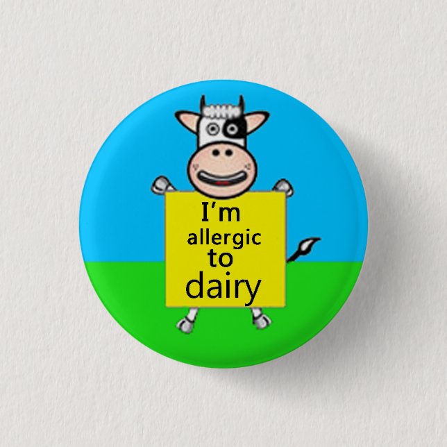 Dairy Allergy Alert Button (Front)