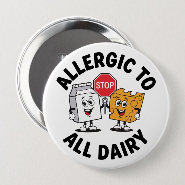 Dairy Allergy Alert Button (Front & Back)