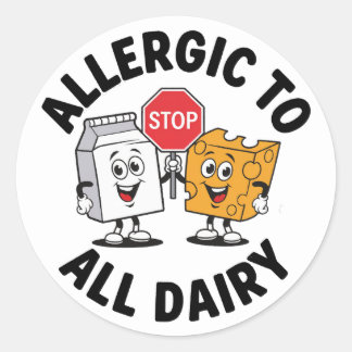 Dairy Allergy Alert Classic Round Sticker