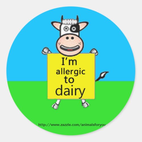 Dairy Allergy Alert Classic Round Sticker