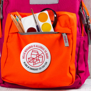 Dairy Allergy Badge  Button