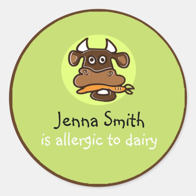 Dairy Allergy Customizable Sticker (Front)