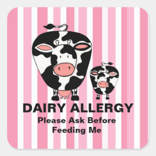 Dairy Allergy Farm Cow Personalized Label