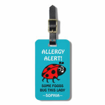 Dairy Allergy Ladybug Medical Alert Luggage Tag