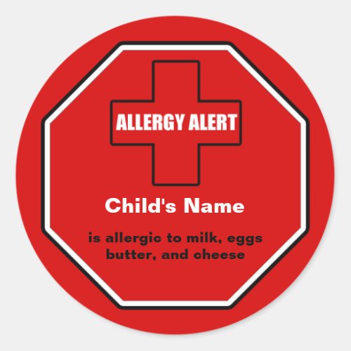 Dairy Allergy Medical Alert Custom Sml Sticker