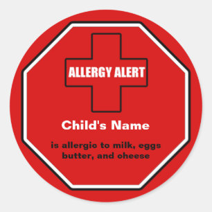 Dairy Allergy Medical Alert Custom Sml Sticker