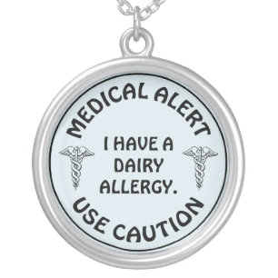 DAIRY ALLERGY SILVER PLATED NECKLACE