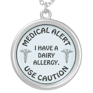 DAIRY ALLERGY SILVER PLATED NECKLACE