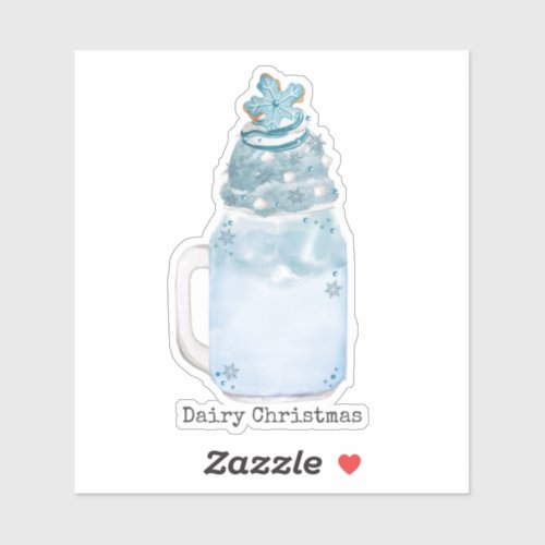 Dairy Christmas Winter Snow Extreme Milkshake  Sticker