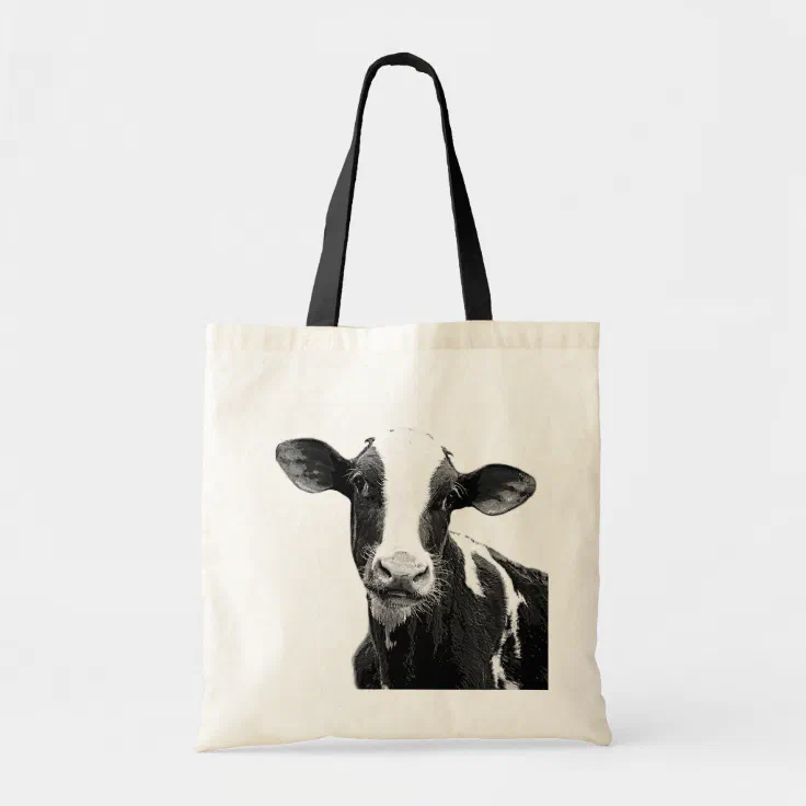 Dairy Cow - Black and White Dairy Calf Tote Bag | Zazzle