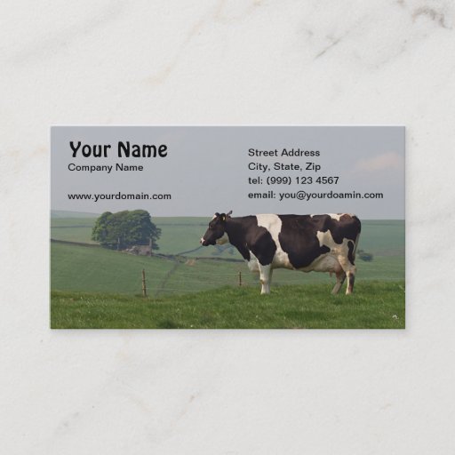 Customizable Dairy Cow Business card