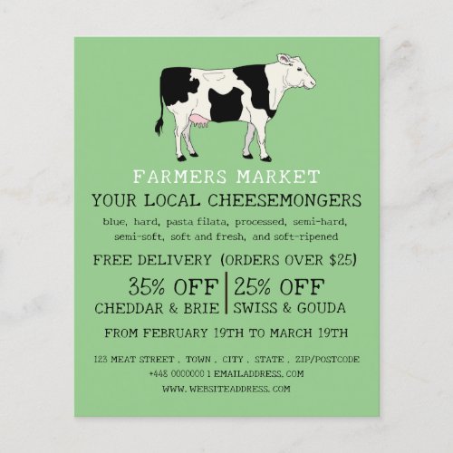 Dairy Cow Cheesemonger Advertising Flyer