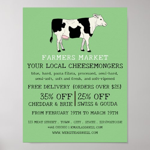 Dairy Cow Cheesemonger Advertising Poster