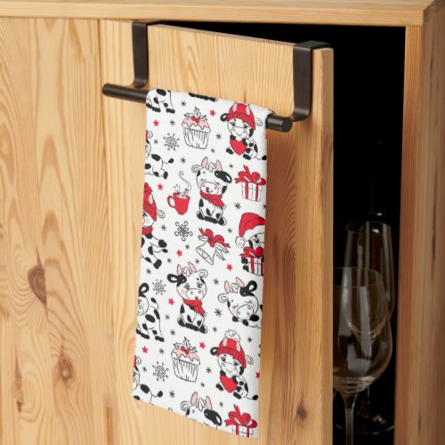 Dairy Cow Christmas  Kitchen Towel