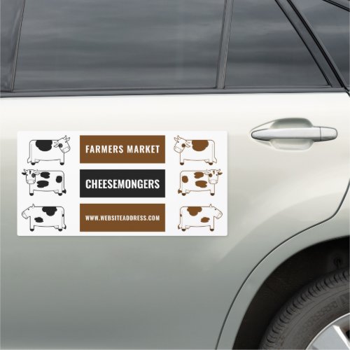 Dairy Cow Design Cheesemonger Car Magnet