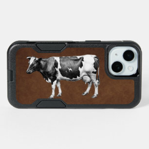 Dairy Cow Faux-Leather iPhone 15 Case
