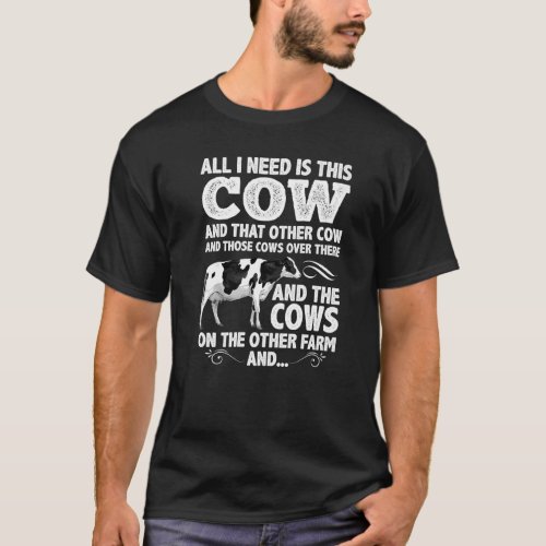 Dairy Cow For Men Women Heifer Cattle Farmers T_Shirt