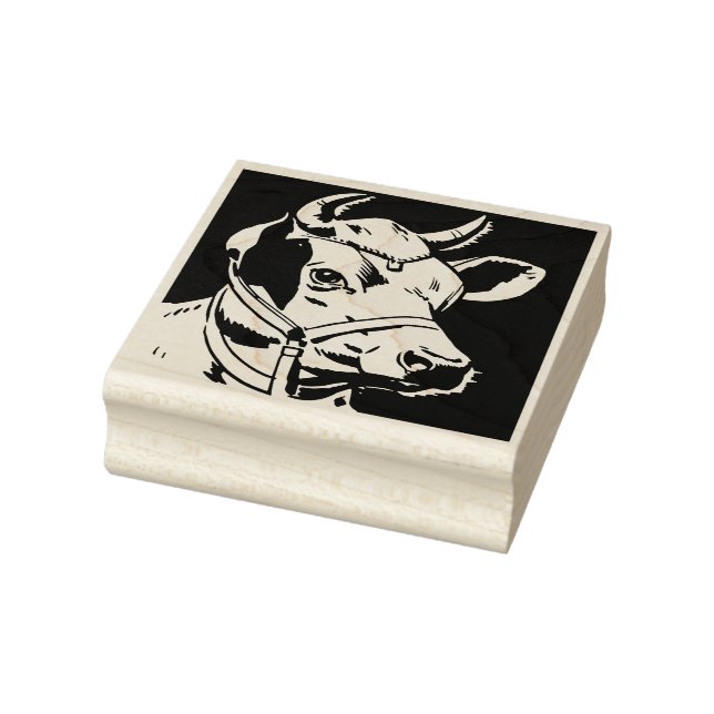 Dairy Cow Head Rubber Stamp (Stamp)