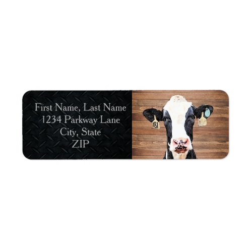 Dairy Cow Holstein Cute Farm Return Address Label