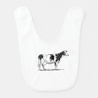 Dairy Cow Holstein Fresian Pencil Drawing Bib
