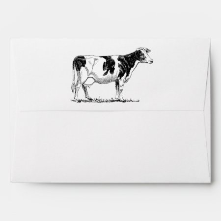 Dairy Cow Holstein Fresian Pencil Drawing Envelope