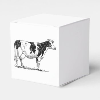 Dairy Cow Holstein Fresian Pencil Drawing Favor Boxes by CorgisandThings at Zazzle