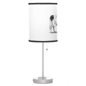 Dairy Cow Holstein Fresian Pencil Drawing Table Lamp (Left)
