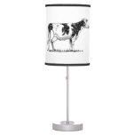 Dairy Cow Holstein Fresian Pencil Drawing Table Lamp at Zazzle