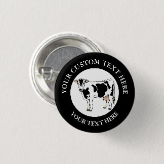 Dairy Cow Icon Logo Custom Button