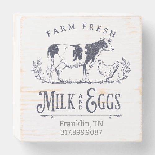 Dairy Cow Illustration Farmhouse Wooden Sign