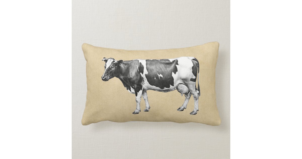 cow hide lumbar pillow