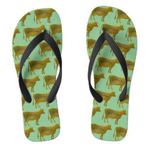 Dairy Cow Milk Cow Gold Guild Unsweetened Farm Flip Flops