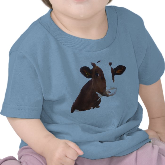 Dairy Cow   Painted Brown & White Holstein Shirt 