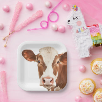 dairy cow paper plates