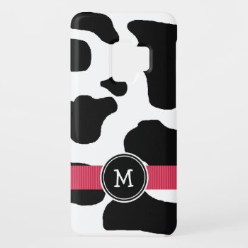 Dairy Cow Pattern With Red Monogrammed Case-mate Samsung Galaxy S9 Case by RedneckHillbillies at Zazzle