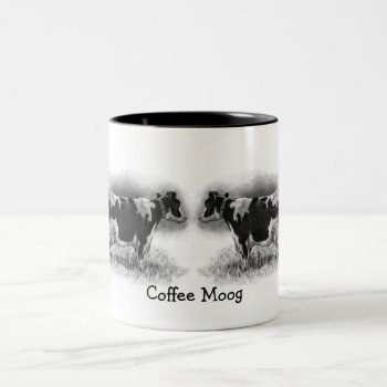 Dairy Cow  Pencil Art: Realism: Coffee "moog" Two-tone Coffee Mug by joyart at Zazzle