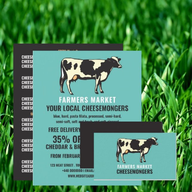 Dairy Cow Portrait, Cheesemonger Business Card (Creator Uploaded)