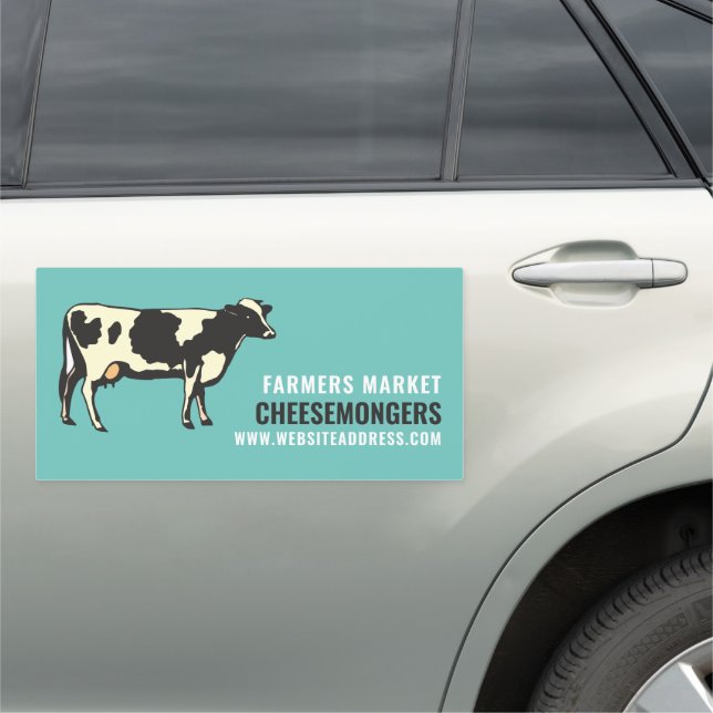 Dairy Cow Portrait, Cheesemonger Car Magnet (In Situ)