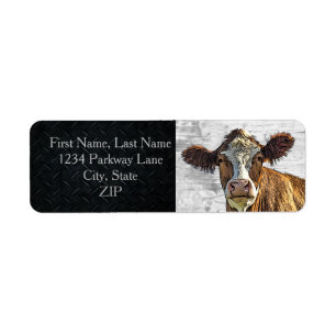 Dairy Cow Red Holstein Cute Farm Return Address Label