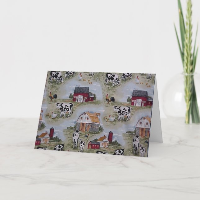 Dairy Farm Cows Holiday/Thank you/Greeting Card (Front)