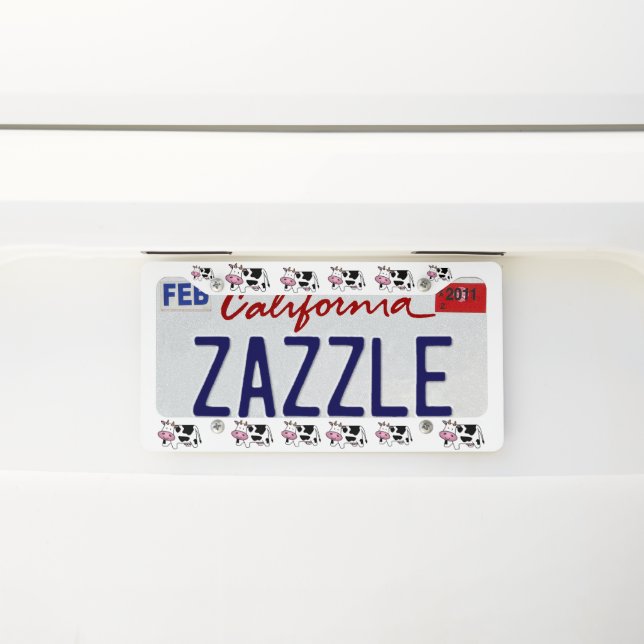 Dairy Farm Cute Cow Custom Destiny Destiny'S License Plate Frame (On Car)