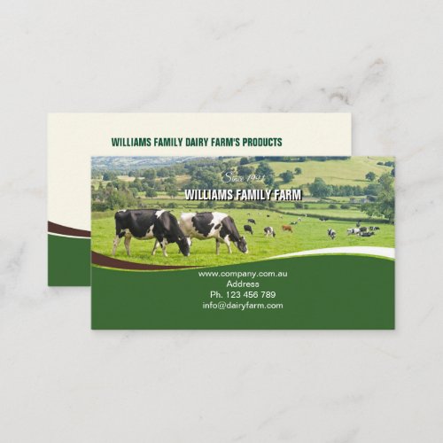 Dairy Farms cattle agriculture  Business Card