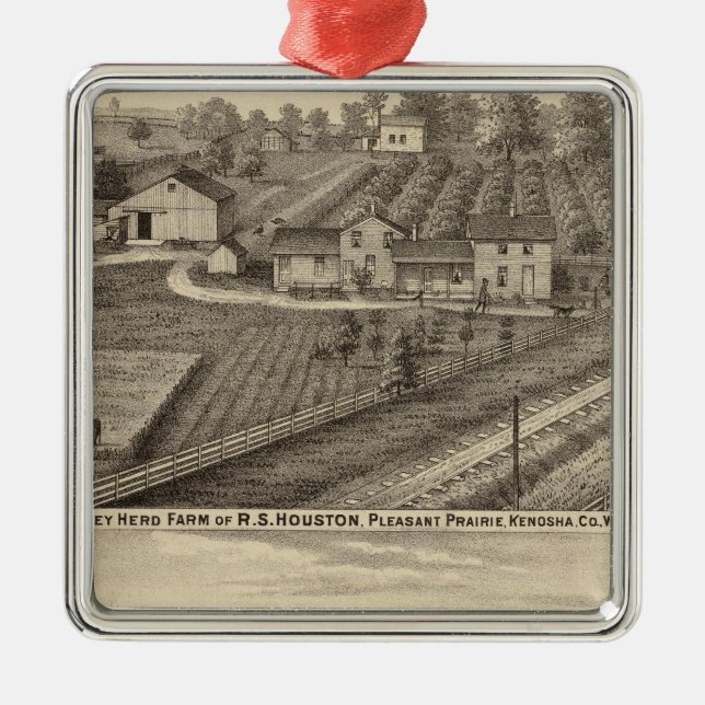 Dairy farms of RS Houston and WC White Metal Ornament (Front)