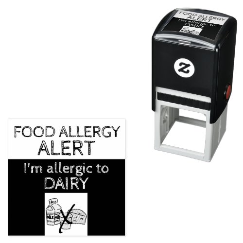 Dairy Food Allergy Alert Self_inking Stamp