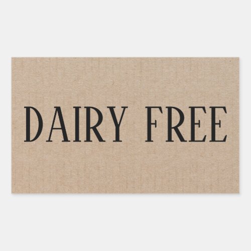 Dairy Free Allergy Safe Culinary Rectangular Sticker