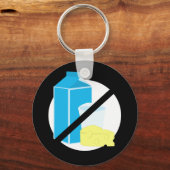 Dairy Free Black No Lactose or Dairy Allergy Kids Keychain (Front)