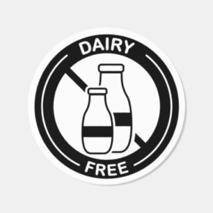 Dairy Free Food Allergen Small Business Packaging Classic Round Sticker